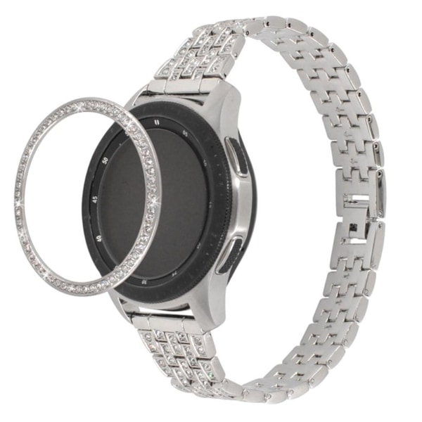Generic Samsung Galaxy Watch (42 Mm) Ring Med Krystalindretning - Sølv Silver Grey