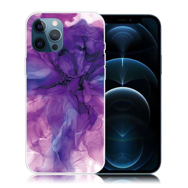 Generic Marmor Iphone 12 / Pro Etui - Dreamy Lilla Purple