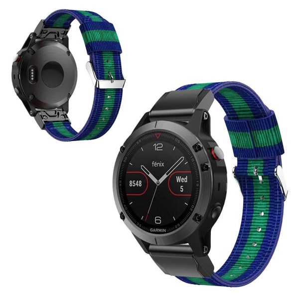 Generic Garmin Fenix 5 Nylon Watch Band - Blue / Green