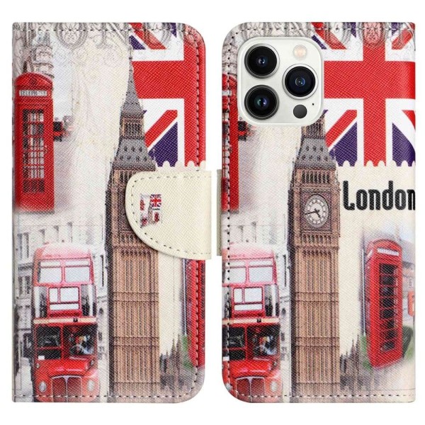Generic Wonderland Iphone 14 Pro Flip Etui - London Big Ben Multicolor