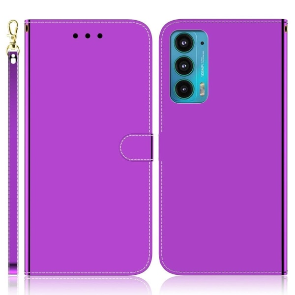 Generic Mirror Motorola Edge (2021) Flip Etui - Lilla Purple