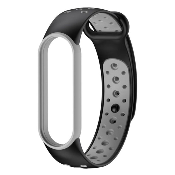 Xiaomi Mi Band 5 tvåfärgad silikon klockarmband - svart / grå Svart