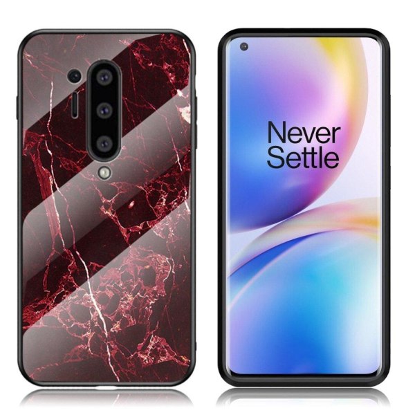 Generic Fantasy Marble Oneplus 8 Pro Cover - Rød Red
