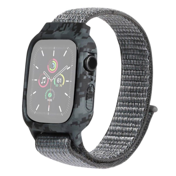 Generic Apple Watch Series 6 / 5 40mm Camouflage Nylon Rem - Grå Silver Grey