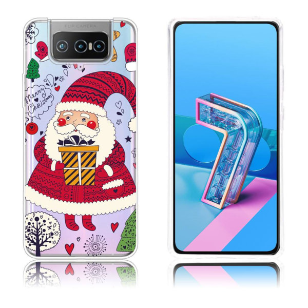 Generic Christmas Asus Zenfone 7 Pro Etui - Santa And Gift Red