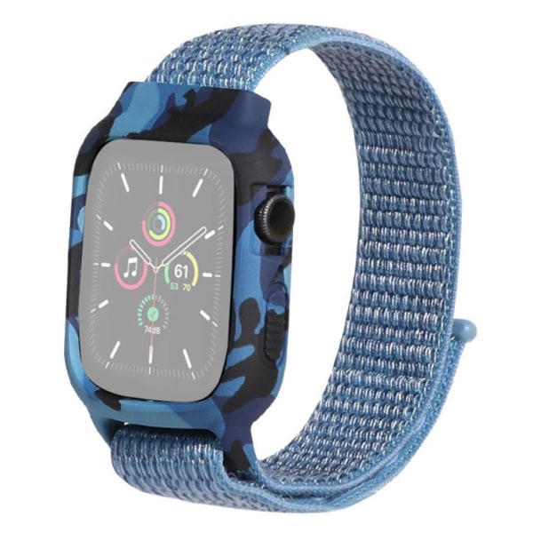 Generic Apple Watch Series 6 / 5 40mm Camouflage Nylon Rem - Babyblå Blue
