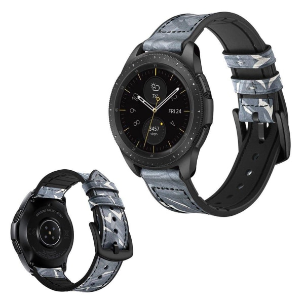 Generic Samsung Galaxy Watch (42mm) Læder Urrem - Grå Silver Grey