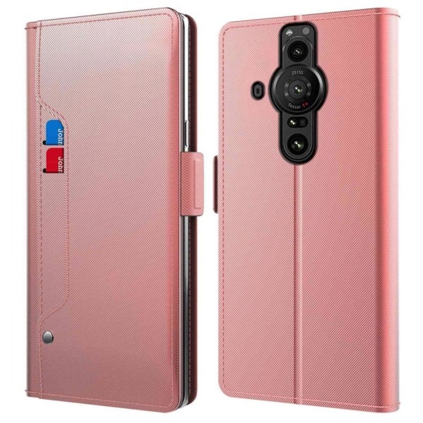 Generic Phone Etui Med Make-up Mirror Og Slick Design Til Sony Xperia Pr Pink