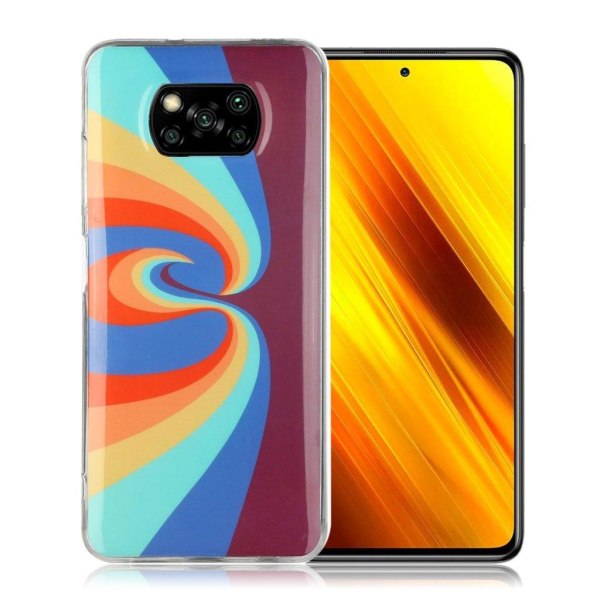 Generic Deco Xiaomi Poco X3 Etui - Swirl Rainbow Multicolor