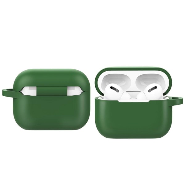 Generic Airpods Pro 2 Silicone Case With Buckle - Blackish Green