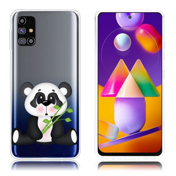Generic Deco Samsung Galaxy M31s Case - Panda And Bamboo Black