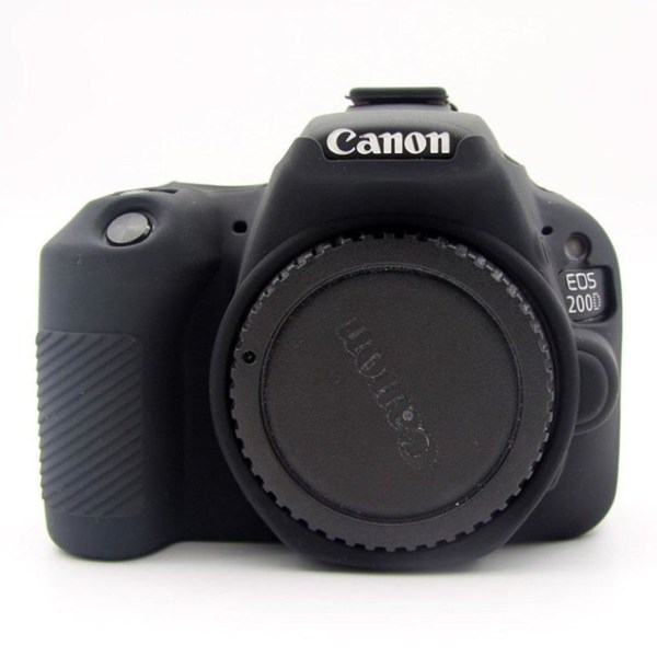 Generic Canon Eos 200d Kamera Beskyttelsesetui I Silikone Der Er Miljøve Black