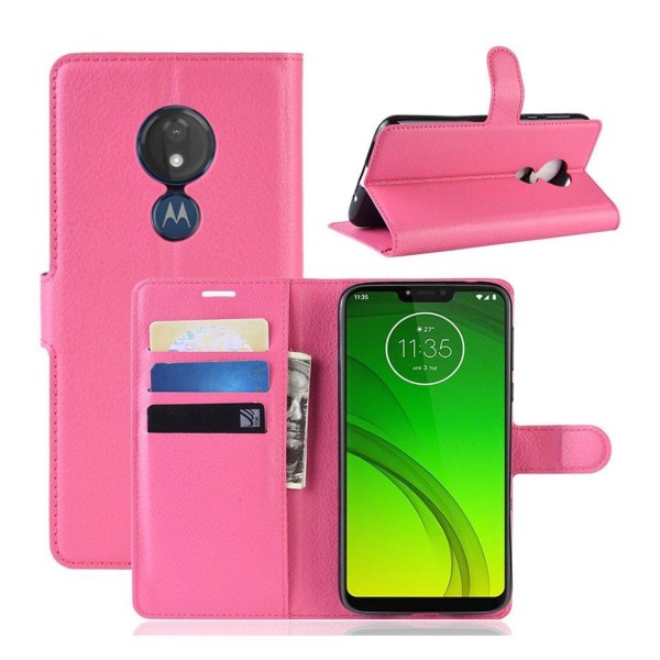 Generic Motorola Moto G7 Power Litchi Læderetui - Rosa Pink