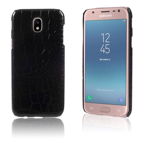Generic Samsung Galaxy J3 (2017) Robust Plastik Cover - Sort Krokodile Black