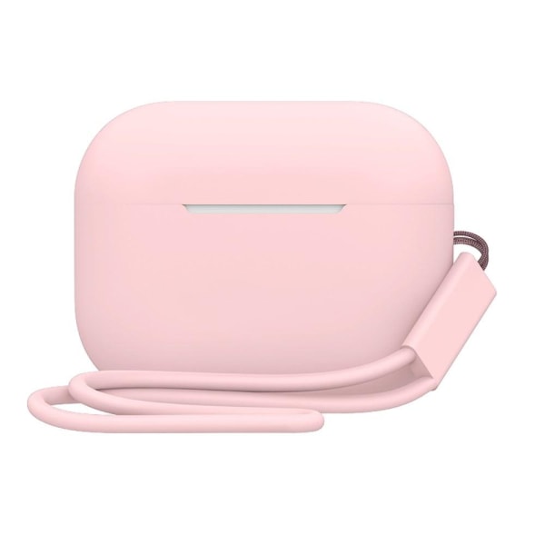 Generic 2.0mm Airpods Pro 2 Silicone Case With Strap - Pink