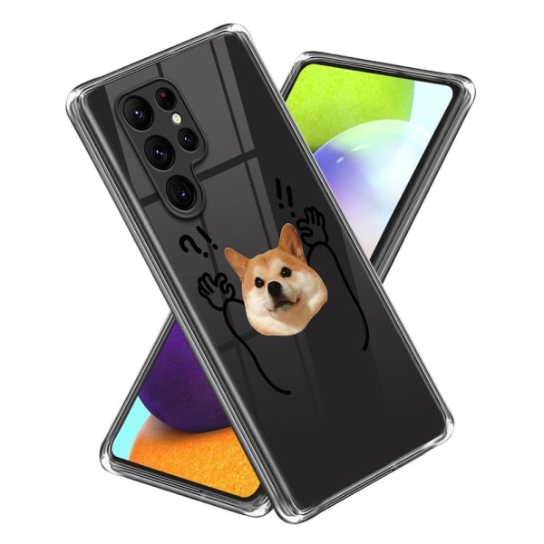 Generic Deco Samsung Galaxy S23 Ultra Etui - Surrender Hund Transparent