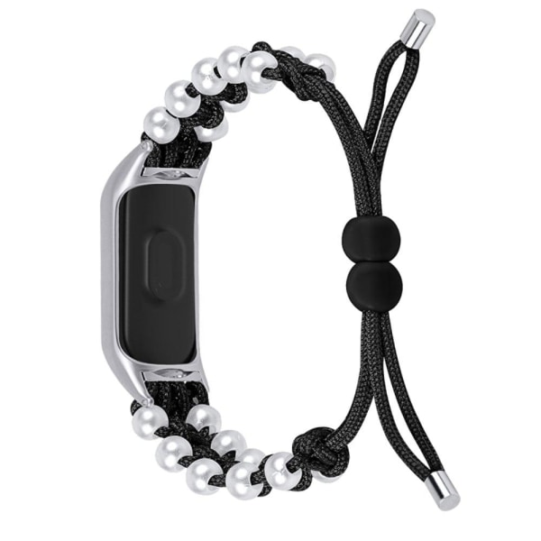 Generic Samsung Galaxy Fit E Pearl Décor Braided Watch Strap - Black