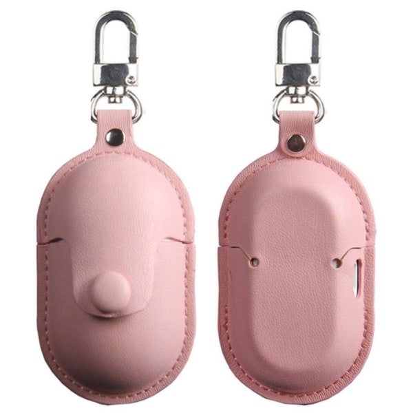 Generic Samsung Galaxy Buds Plus Leather Case With Hanging Loop - Pink