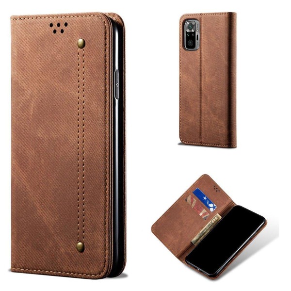 Generic Jeans Xiaomi Redmi Note 10s / 10 Flip Case - Brown