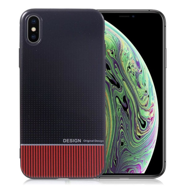 Generic Iphone Xs Beskyttelsesetui I Silikone Med Præget Mønster - Sort/ Multicolor