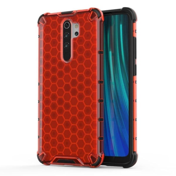 Generic Bofink Honeycomb Xiaomi Redmi Note 8 Pro Cover - Rød Red