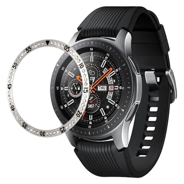 Generic Samsung Galaxy Watch (42mm) Krystal Rustfrit Stål Bezel - Sølv Silver Grey
