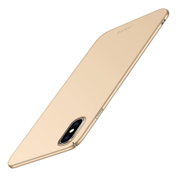 Generic Mofi Iphone Xs Beskyttelsesetui I Plastik Med Matteret Overfalde Gold