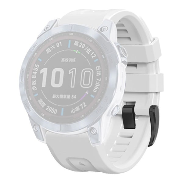 Generic Garmin Fenix 7 Silicone Watch Strap With Buckle - White