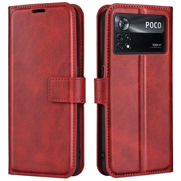 Generic Wallet-style Leather Case For Xiaomi Poco X4 Pro 5g - Red