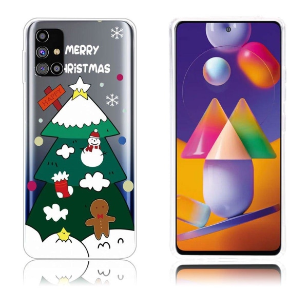 Generic Christmas Samsung Galaxy M31s Etui - Snowman På The Træ Green