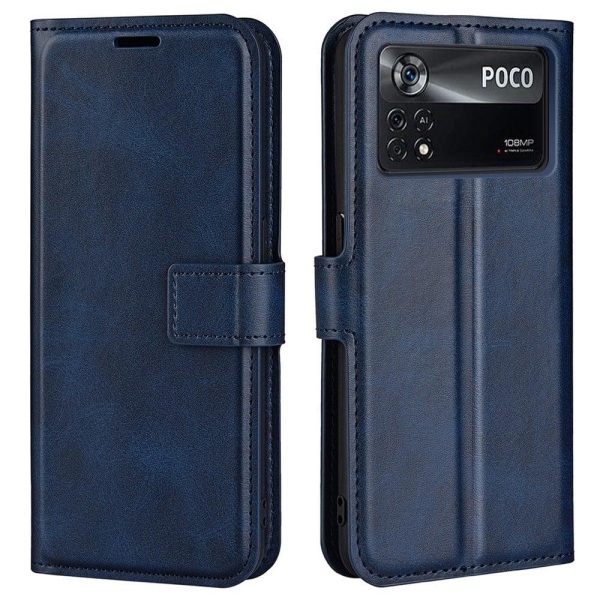 Generic Wallet-style Leather Case For Xiaomi Poco X4 Pro 5g - Blue