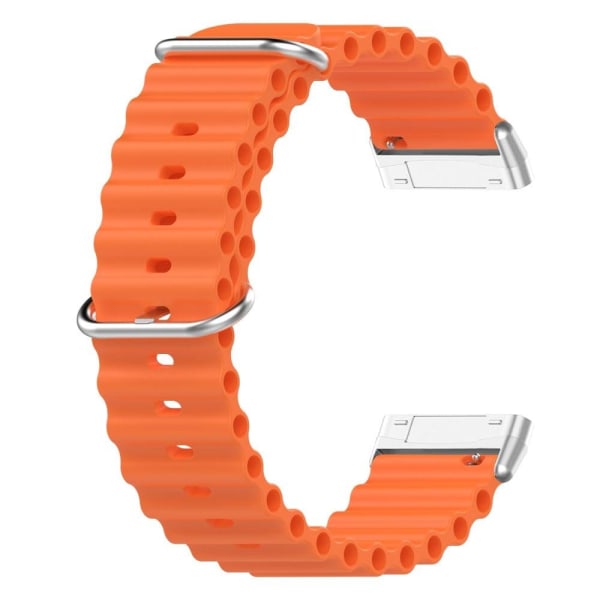 Generic Fitbit Sense 2 / Versa 4 3 Ocean Band Style Watch Strap - Oran Orange