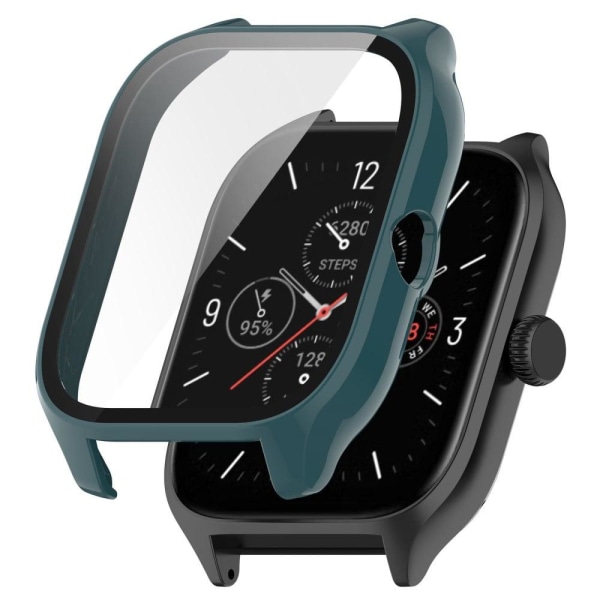 Generic Amazfit Gts 4 Cover With Tempered Glass Screen Protector - Pine Green