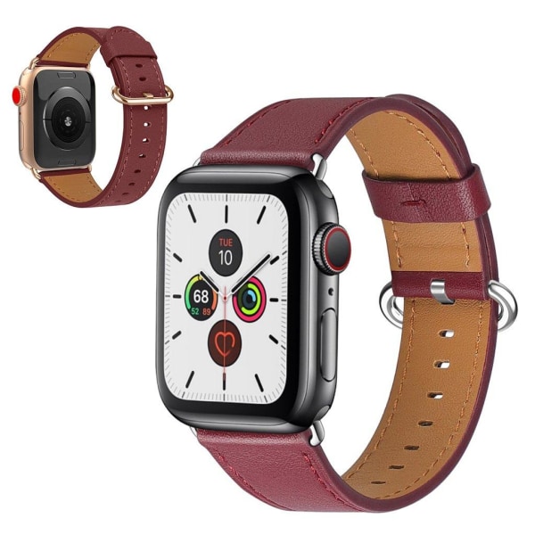 Generic Apple Watch Series 5 / 4 40mm Genuine Leather Band - Wine Red