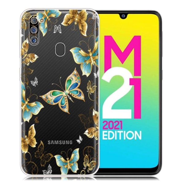 Generic Deco Samsung Galaxy M21 2021 Etui - Jewelry Sommerfugle Gold