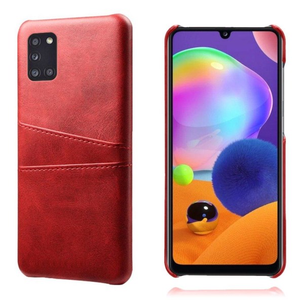 Generic Dual Card Cover - Samsung Galaxy A31 Rød Red