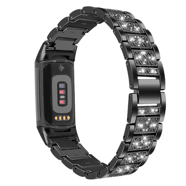 Generic Fitbit Charge 5 Bling Rhinestone Watch Strap - Black