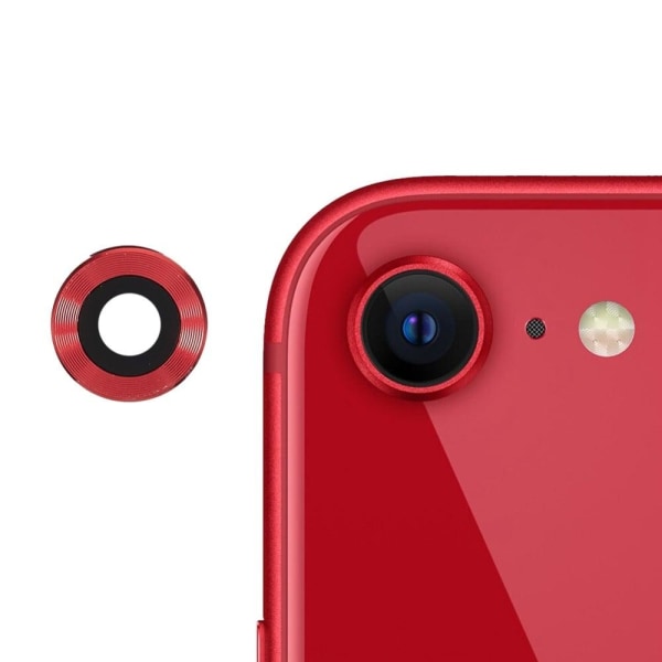 Generic Iphone Se (2022) / 2020 Metal + Tempered Glass Camera Lens Pr Red