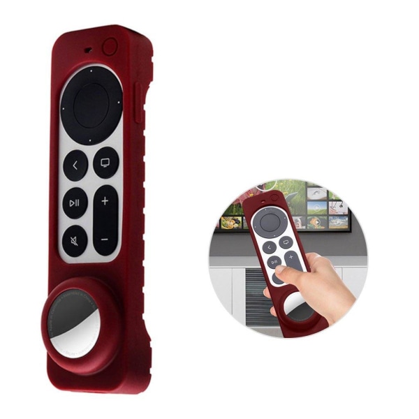 Generic 2-in-1 Remote Controller Silicone Cover Apple Tv 4k (2021) - Win Red