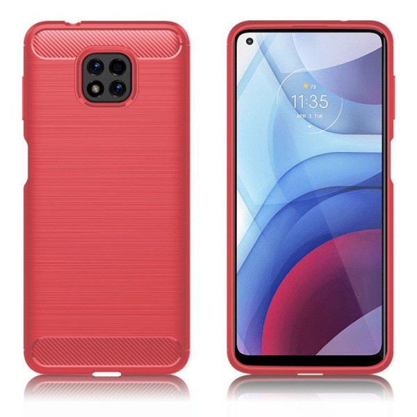 Generic Carbon Flex Etui Motorola Moto G Power (2021) - Rød Red