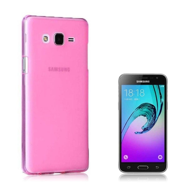 Generic Samsung Galaxy J3 (2016) Transparent Plast Cover (blødt) (pink) Pink
