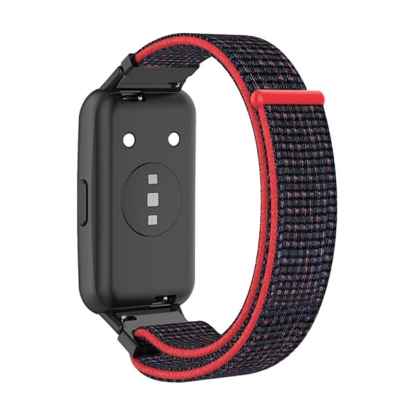 Generic Huawei Band 7 Nylon Watch Strap - Black / Red