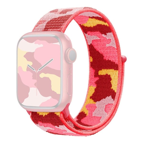 Generic Apple Watch Series 8 (41mm) Stealth Camouflage Nylon Strap Red