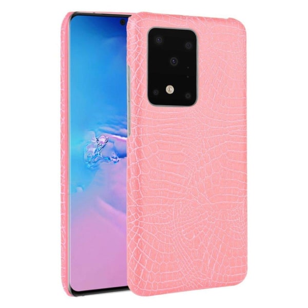 Generic Croco Cover - Samsung Galaxy S20 Ultra Lyserød Pink