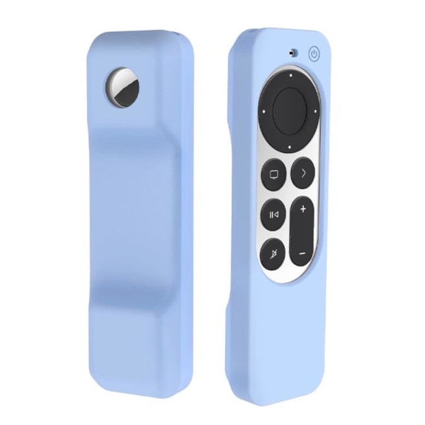 Generic Apple Tv 4k (2021) Remote Controller / Airtag Silicone Cover - S Blue