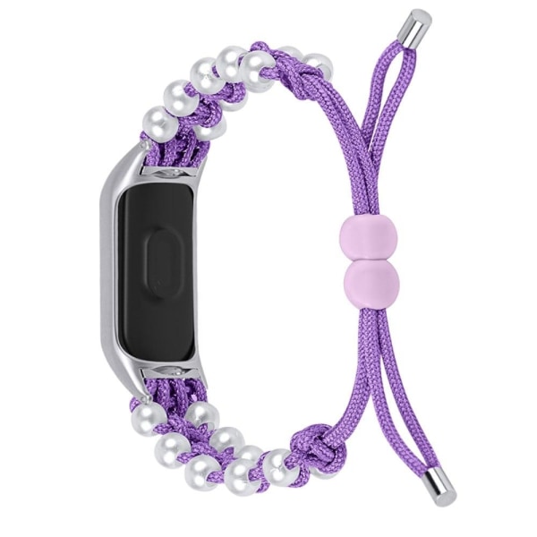 Generic Samsung Galaxy Fit E Pearl Décor Braided Watch Strap - Purple