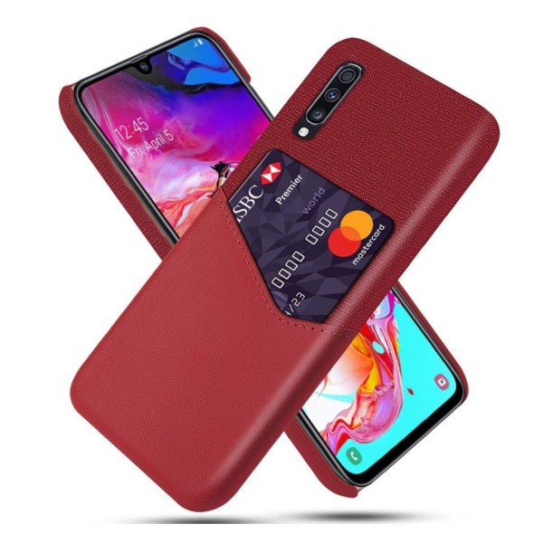 Generic Bofink Samsung Galaxy A70 Card Cover - Rød Red