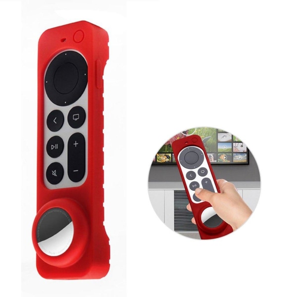 Generic 2-in-1 Remote Controller Silicone Cover Apple Tv 4k (2021) - Red