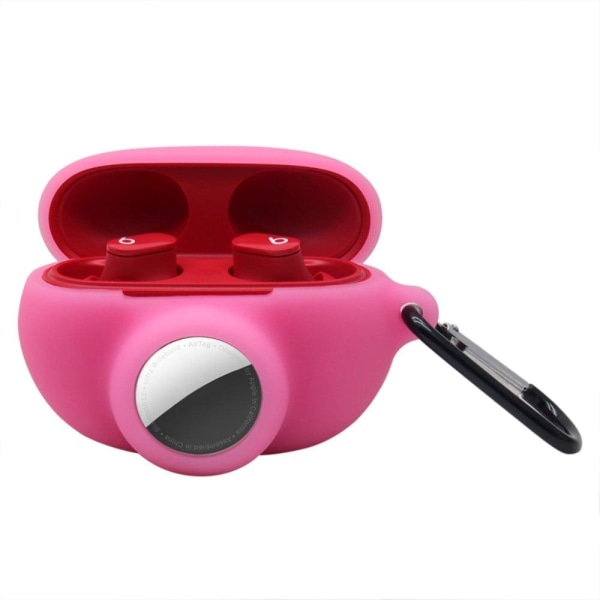 Generic 2-in-1 Silicone Protective Case For Beats Studio Buds / Airtags Pink