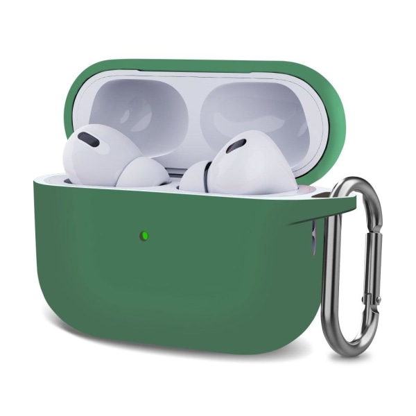 Generic Airpods Pro 2 Silicone Case With Buckle - Pine Needle Green